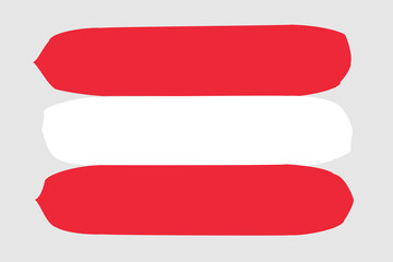 Austria flag - painted design vector illustration. Vector brush style