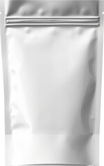 white plastic pouch bag mockup isolated on white or transparent background,transparency 