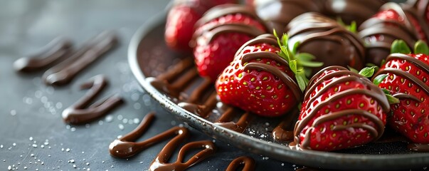 Fresh juicy strawberries dipped in rich chocolate on a clean background. Concept Food Photography, Desserts, Chocolate Covered Strawberries, Sweet Treats, Delicious Temptations