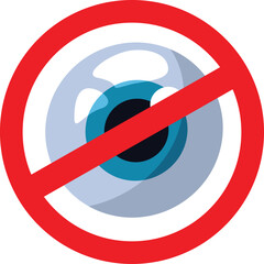 Privacy Icon with a Crossed Eye Symbol Vector Illustration. Symbol of cyber security and data encryption for privacy on the web
