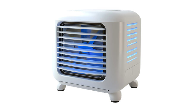 recommend clip art: Air cooler machine on a white transparent background. Fan cooling electric device.