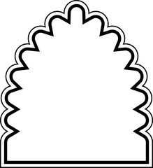 Islamic Dome Design double lines Outline Linear Black Stroke silhouettes Design pictogram symbol visual illustration