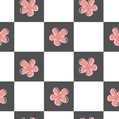 Cute flowers seamless pattern. Fashionable flower pattern for wrapping paper, wallpaper, stickers, notebook cover.