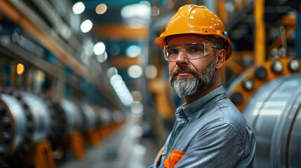 An engineer inspect the rolls of galvanized steel sheet inside the factory or warehouse.