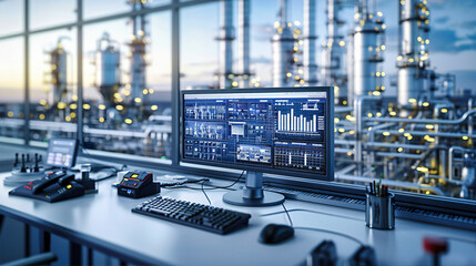 Industrial Business Concept, Factory Machinery at Work, Technology and Production in the Modern Age