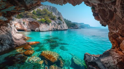 Keri Caves Cliff in Zakynthos, Greece
