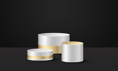 3d pedestal stand product backdrop with design space	
