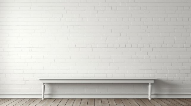 Minimalist white brick wall, clean and simple background