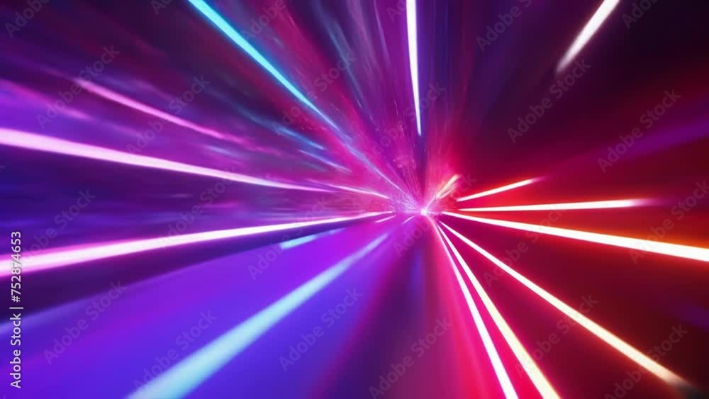 Poster a slowmotion closeup of neon lights flashing in a rhythmic pattern creating a pulsating and hypnotic