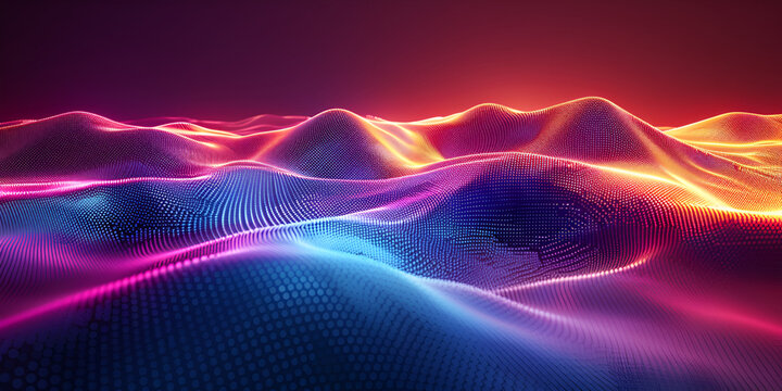 abstract glowing lines, Linhas de onda de fundo abstratas fluxo dinâmico de dados de luz tecnologia abstrata digital. 