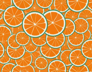 Bright vector set of colorful juicy orange