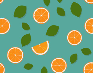 Bright vector set of colorful juicy orange