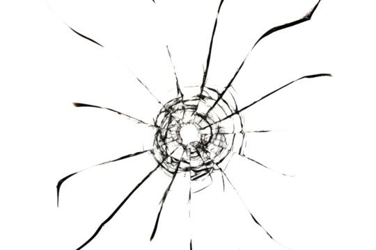 Cracks on broken glass. Broken window texture for design