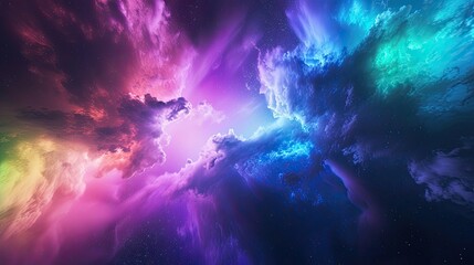 Cosmic colors background. Anti design, otherworldly, cosmic, colorful, abstract, futuristic, neon, celestial, energetic, vivid, vibrant. Generated by AI