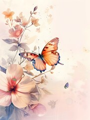 Colorful Butterflies Flying Among Flowers, To provide a visually appealing and inspiring image for use as a desktop wallpaper, background for a