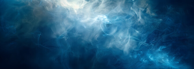 Fototapeta na wymiar Blue cloud of smoke on dark blue background