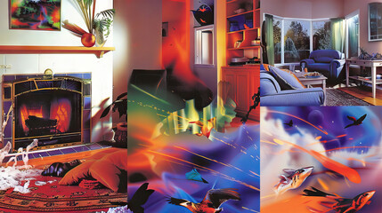 Haunted Histories: Uncovering the chilling tales of haunted houses, cursed objects, and ghostly legends. Vivid. Y2K Nostalgia Magazine Collage 90s 