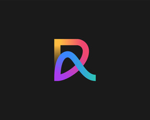Creative colorful initial letter r logo