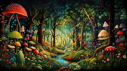 Fototapeta premium art scene of fairy tale forest