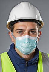 Fototapeta na wymiar wearing safety equipment worker
