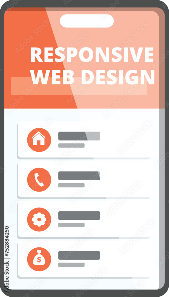 Poster responsive web design icon cartoon vector. software mobile user. business site marketing