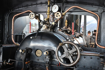 Obraz premium Historic locomotive of the Schafbergbahn in St. Wolfgang in the Salzkammergut