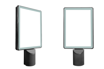 Two position of vertical signboard isolated on white