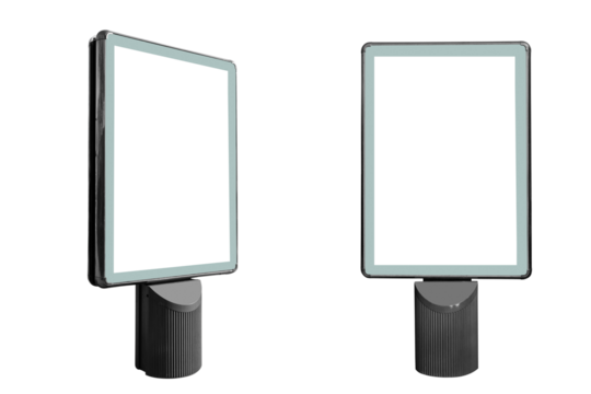 Two position of vertical signboard isolated on white