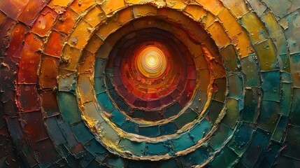 Abstraction of rainbow color rings - obrazy, fototapety, plakaty