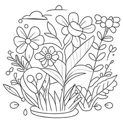 gardens and botanicals detailed coloring books featuring various plants, flowers, gardens, and floral patterns are appreciated by nature lovers and gardening enthusiasts, vector illustration line art