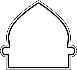 Islamic Dome Design double lines Outline Linear Black Stroke silhouettes Design pictogram symbol visual illustration