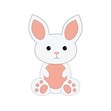 cute bunny, little rabbit vector