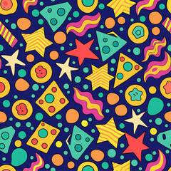 Candy desserts seamless patterns for  background and design, package design, retro. 