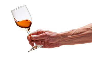 Pink wine swirled in glass ( clipping path )