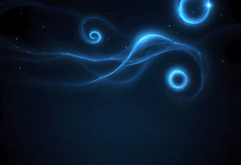 Star shaped blue glowing object, computer generated abstract background, Starry sky, digital drawing