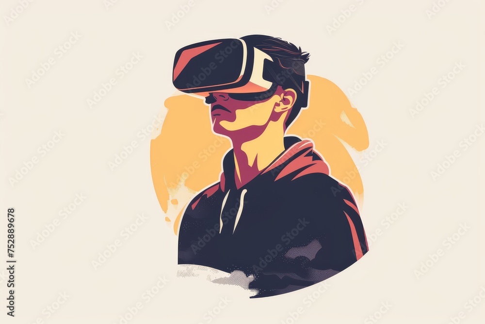 Poster vr heroes mixed virtual reality goggles for virtual reality robotics simulations. augmented reality 