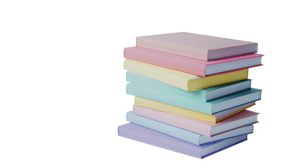 Colorful Books Stack on Transparent Background PNG