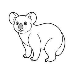 Koala illustration coloring page for kids
