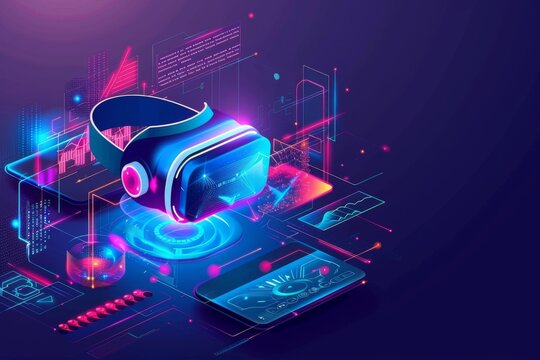 VR LARPing Mixed Virtual Reality Goggles for Early adoption. Augmented reality Glasses Mastery Learning. Future Technology Perspective Headset Gadget and watching Children's animated series Wearable