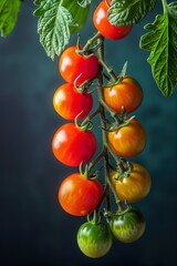 Cluster of Tomatoes Hanging From a Tree