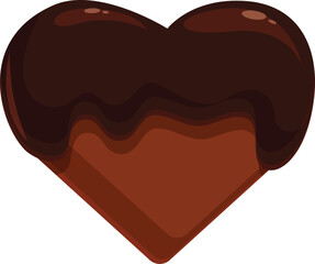 Heart shape chocolate icon cartoon vector. Celebration sweet present. Cocoa party box