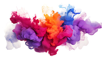 Obraz premium Red and blue watercolor stain with splashes isolated transparent background, Watercolor texture for greeting cards wedding invitations romantic events postcards, and valentines Day