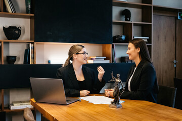 Consulting business woman lawyer or judge consultant holding a meeting with a client, concept of...