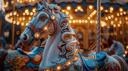 Close Up of a Merry Go Round Horse