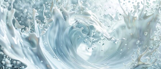 3D rendering of a powerful milk whirlpool, energetic and vibrant background - obrazy, fototapety, plakaty