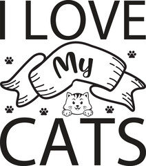 I Love My Cats SVG DESIGN