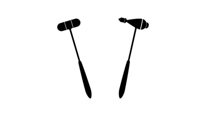 Neurological and Reflex Hammer, black isolated silhouette