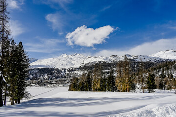 St. Moritz, St. Moritzersee, Oberengadin, Alpen, Corviglia, Piz Nair, Winter, Wintersport,...