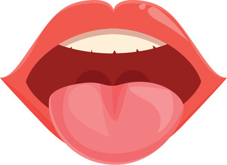 Tongue mouth talk icon cartoon vector. New word healthy. Medicine organ bacteria