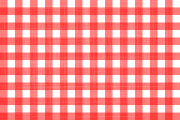 Red and white seamless gingham pattern with lines texture